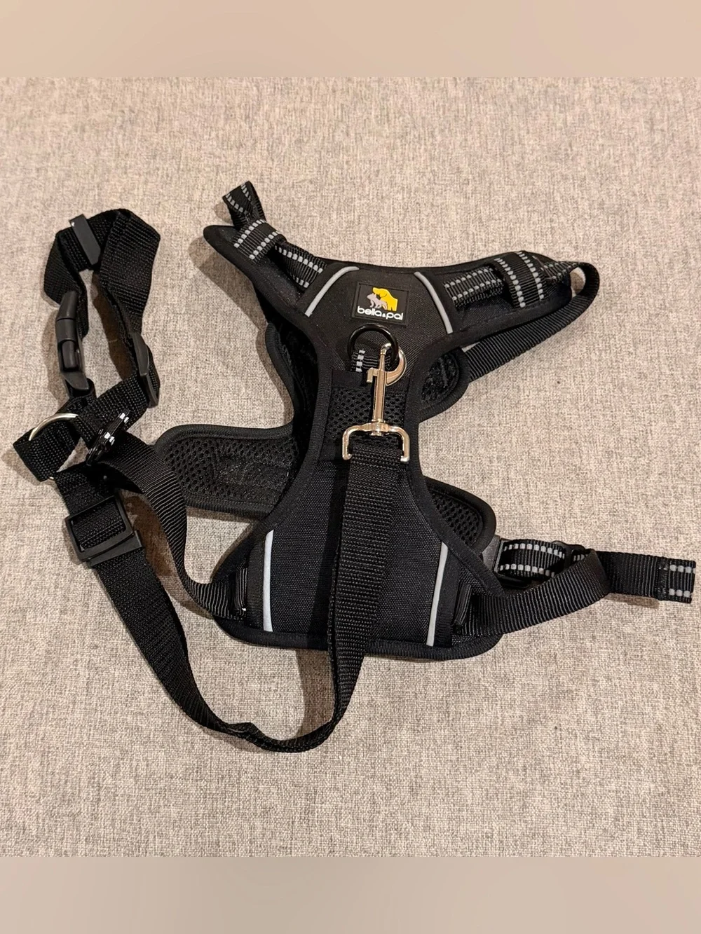 Bella & Pal Black No Pull Reflective Dog Harness Sz M